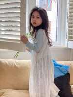 【100-160】長袖Tシャツorワンピース 女の子 透かし 無地 おしゃれ - 画像 (7)