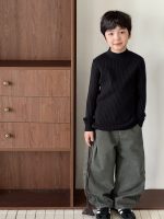 【90-160】ニットトップス 男の子 リブ編み 韓国風 あったか インナー - 画像 (4)