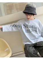 【100-160】長袖Tシャツ 男の子 英字プリント アメカジ ゆったり - 画像 (5)