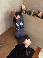 【90-150】ニットトップスorスカート 女の子 菱形柄 アームカバー 韓国風 プレッピー - 画像 (6)