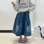 【100-170】スカート 女の子 デニム 切り替え グラデーション - 画像 (7)