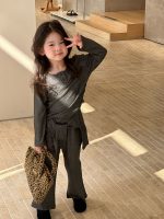 【90-140】二点セット トップス&フレアパンツ 女の子 韓国風 シンプル おしゃれ - 画像 (2)