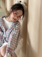【110-160】シャツ 女の子 カラフル チェック柄 ゆったり - 画像 (5)