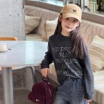 【100-170】長袖Tシャツ 女の子 プリント 英字 レトロ - 画像 (10)