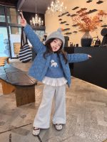【80-140】中綿ジャケットorニットorパンツ 女の子 韓国風 防寒 小犬柄 - 画像 (5)