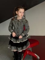 【90-140】シャツorスカート 女の子 フリル付き チェック ティアード
