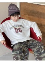【100-160】長袖Tシャツ 男の子 アメカジ モックネック やわらか素材 - 画像 (10)
