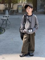 【100-170】長袖Tシャツ 男の子 ボーダー柄 配色 カジュアル 着回しやすい - 画像 (13)