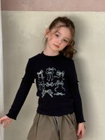 【90-140】長袖Tシャツ 女の子 リボンプリント 着回しやすい - 画像 (3)