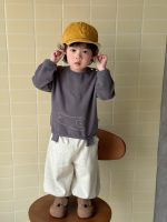 【73-110】パーカー ラウンドネック 長袖 ボタン付き 男の子 - 画像 (2)
