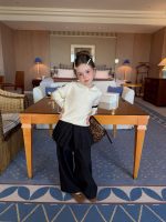 【90-150】ニットトップスorスカート風パンツ 女の子 韓国風 トレンド感