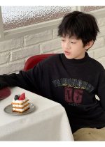 【100-160】長袖Tシャツ 男の子 アメカジ モックネック やわらか素材 - 画像 (13)