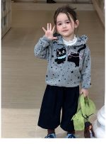 【80-140】アウターorインナーor8分丈パンツ 女の子 おしゃれ 猫柄 星モチーフ - 画像 (18)