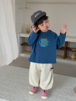 【73-110】Tシャツ ズボン 長袖 ラウンドネック プリント カジュアル 男の子 - 画像 (2)