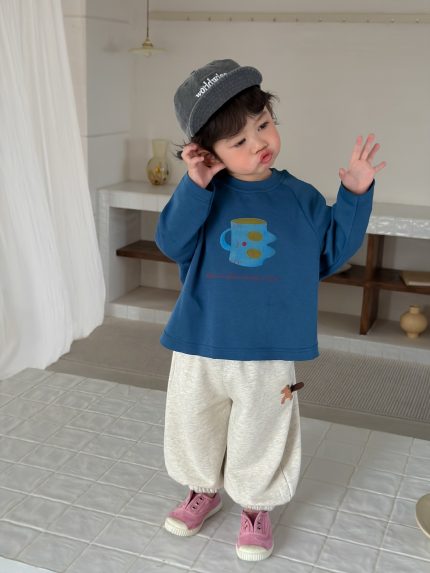 【73-110】Tシャツ ズボン 長袖 ラウンドネック プリント カジュアル 男の子