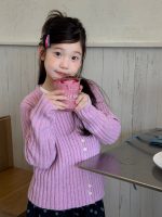 【100-170】カーディガン 女の子 無地 ニット 韓国風 - 画像 (3)
