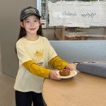 【100-170】長袖Tシャツ 女の子 レイヤード プリント トレンド - 画像 (6)