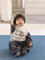 【73-110】ベスト Tシャツ ズボン ニット 配色 カジュアル 男の子 - 画像 (4)
