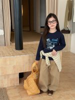 【100-170】長袖Tシャツ 女の子 イヌ プリント カジュアル - 画像 (6)