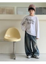 【100-160】長袖Tシャツ 男の子 英字プリント アメカジ ゆったり - 画像 (17)