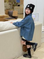 【100-170】アウター 女の子 デニム ウォッシュド レトロ - 画像 (5)