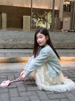 【100-170】カーディガン 女の子 花柄 ニット カジュアル - 画像 (2)