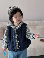 【73-110】ベスト パーカー ストライブ フード付き 長袖 男の子 - 画像 (7)