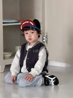 【73-110】ベスト パーカー 配色 ストライブ 長袖 プリント 男の子 - 画像 (5)