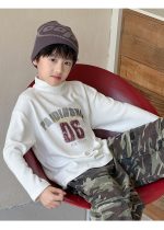 【100-160】長袖Tシャツ 男の子 アメカジ モックネック やわらか素材 - 画像 (19)