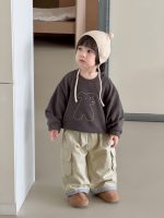 【73-110】パーカー 長袖 シンプル プリント 男の子 - 画像 (3)