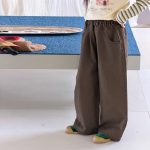 【100-170】パンツ 女の子 無地 ウォッシュ加工 ストレートパンツ - 画像 (7)