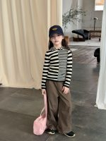 【100-170】トップス 女の子 フード付き ストレッチ ボーダー柄 - 画像 (4)