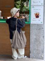 【100-170】長袖Tシャツ 男の子 ボーダー袖 レイヤード風 英字プリント - 画像 (6)