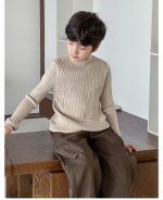 【90-160】ニットトップス 男の子 リブ編み 韓国風 あったか インナー - 画像 (21)