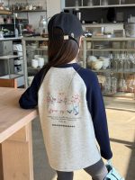 【100-170】長袖Ｔシャツ 女の子 ラグラン ストレッチ シンプル - 画像 (3)