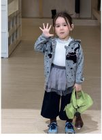 【80-140】アウターorインナーor8分丈パンツ 女の子 おしゃれ 猫柄 星モチーフ - 画像 (13)