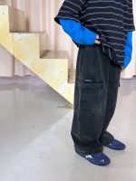 【90-170】デニムパンツ 男の子 ウォッシュ加工 韓国風 カジュアル ストリート - 画像 (8)