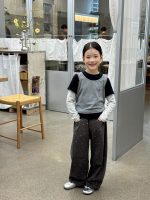 【100-170】長袖Tシャツ 女の子 レイヤード ストレッチで快適 - 画像 (2)