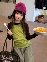 【100-160】長袖Ｔシャツ 女の子 重ね着 合わせやすい - 画像 (2)