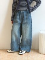 【100-170】パンツ 女の子 デニム ウォッシュド カジュアル - 画像 (2)