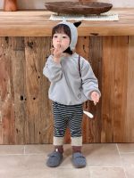 【73-110】パーカー ズボン ラウンドネック 長袖 ストライブ カジュアル 男の子 - 画像 (4)