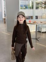 【100-170】トップスorパンツ 女の子 無地 ベルボトム ハーフジッパー - 画像 (5)