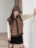 【100-170】ベスト 女の子 ニット トレンド 韓国風 - 画像 (6)
