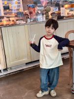 【90-170】長袖Tシャツ 男の子 配色 英字プリント 韓国風 カジュアル - 画像 (6)