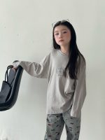 【100-150】長袖Tシャツ 女の子 刺繍 韓国風 ベーシック カジュアル - 画像 (20)