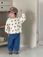 【73-100】パーカー クマ柄 ラウンドネック 長袖 男の子 - 画像 (5)
