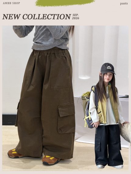 【100-170】カーゴパンツ 女の子 ポケット付き カジュアル  履きやすい