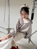 【110-160】シャツ 女の子 カラフル チェック柄 ゆったり - 画像 (3)
