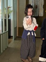 【100-160】バルーンパンツ 女の子 チェック柄 韓国風 ゆったり カジュアル - 画像 (6)