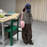 【100-170】トップス 女の子 フード付き ストレッチ ボーダー柄 - 画像 (7)